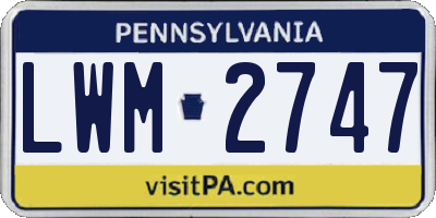 PA license plate LWM2747