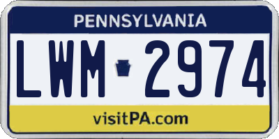 PA license plate LWM2974