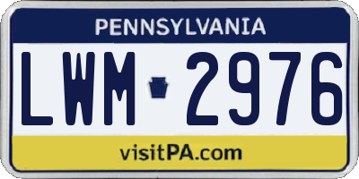 PA license plate LWM2976
