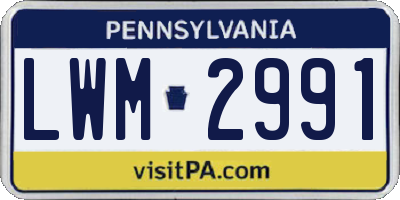 PA license plate LWM2991
