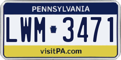 PA license plate LWM3471