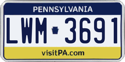 PA license plate LWM3691