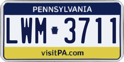 PA license plate LWM3711