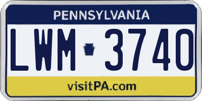 PA license plate LWM3740