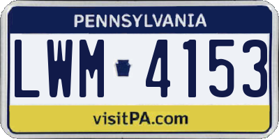 PA license plate LWM4153