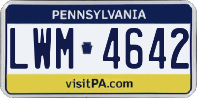 PA license plate LWM4642