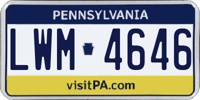 PA license plate LWM4646