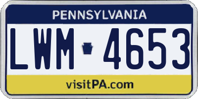 PA license plate LWM4653