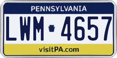 PA license plate LWM4657