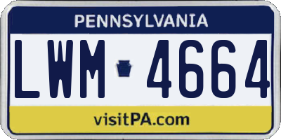 PA license plate LWM4664