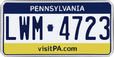 PA license plate LWM4723