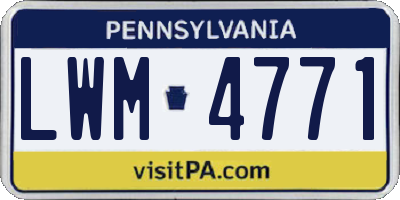 PA license plate LWM4771