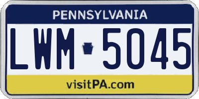 PA license plate LWM5045