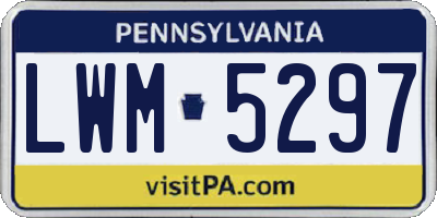 PA license plate LWM5297
