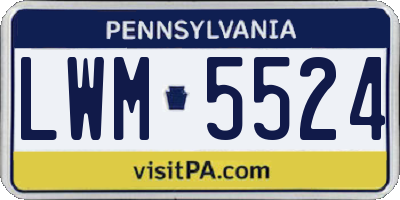 PA license plate LWM5524