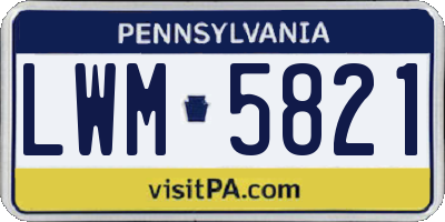 PA license plate LWM5821