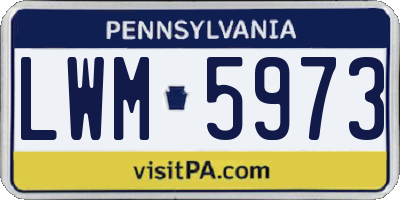 PA license plate LWM5973