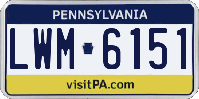 PA license plate LWM6151