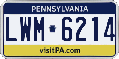 PA license plate LWM6214