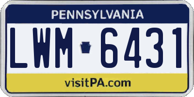 PA license plate LWM6431