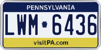 PA license plate LWM6436