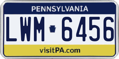 PA license plate LWM6456