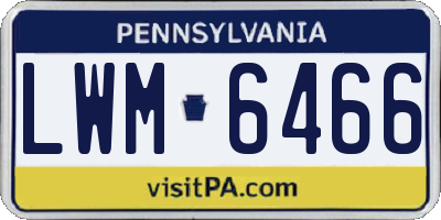 PA license plate LWM6466
