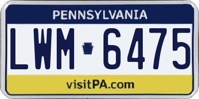 PA license plate LWM6475