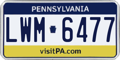 PA license plate LWM6477