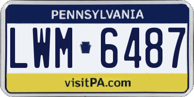 PA license plate LWM6487