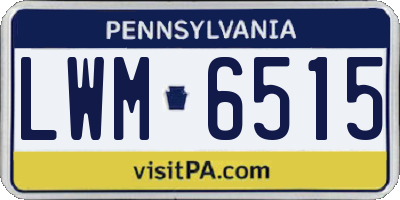 PA license plate LWM6515