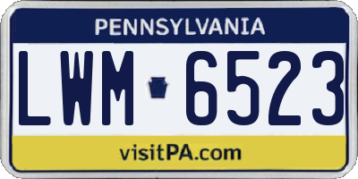 PA license plate LWM6523