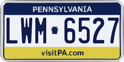 PA license plate LWM6527