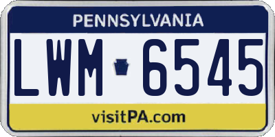 PA license plate LWM6545