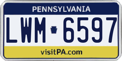 PA license plate LWM6597