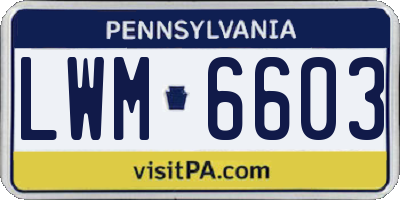 PA license plate LWM6603