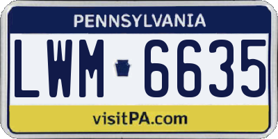 PA license plate LWM6635