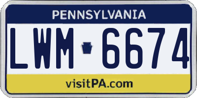 PA license plate LWM6674