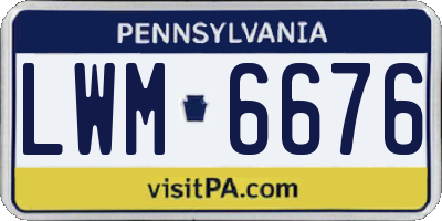 PA license plate LWM6676