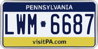 PA license plate LWM6687