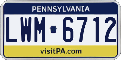 PA license plate LWM6712