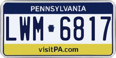 PA license plate LWM6817