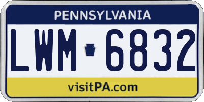 PA license plate LWM6832