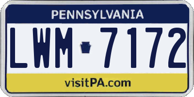 PA license plate LWM7172