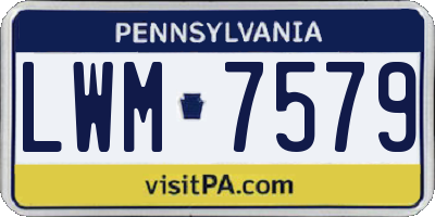 PA license plate LWM7579
