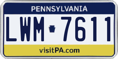 PA license plate LWM7611