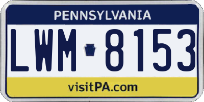 PA license plate LWM8153