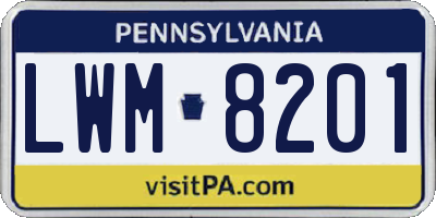 PA license plate LWM8201