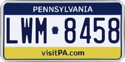 PA license plate LWM8458