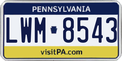 PA license plate LWM8543